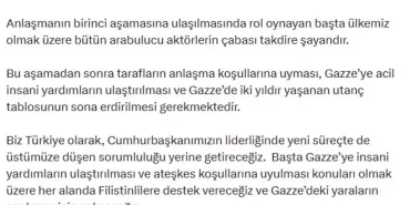 Duran: İsrail ve Hamas Müzakereleri Memnuniyet Verici