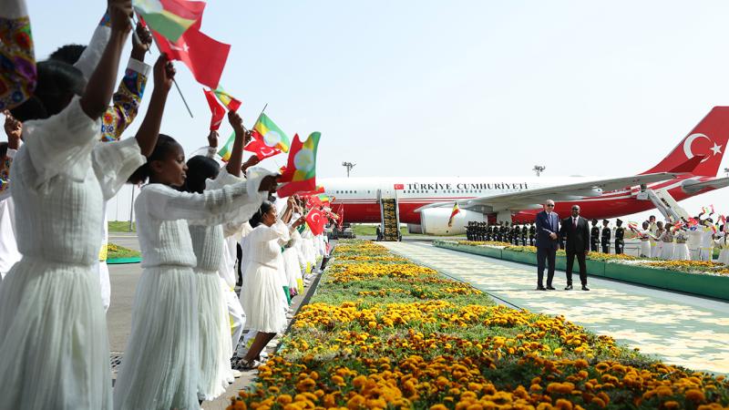 Başkan Erdoğan'a Etiyopya'da yoğun sevgi seli